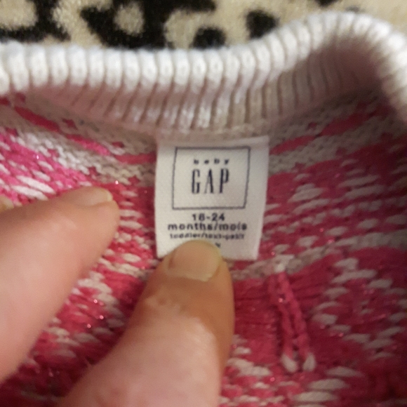 GAP pink and white starry knitted sweater - Picture 5 of 6